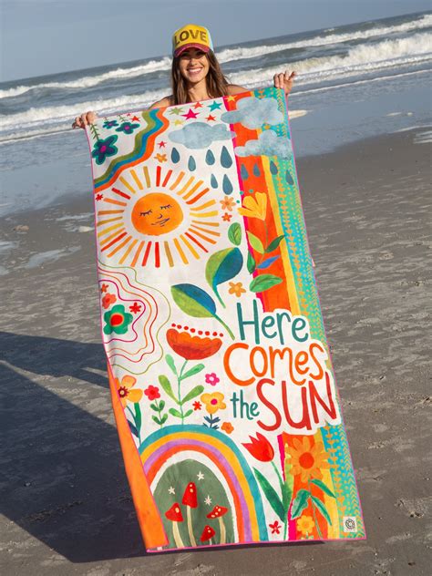 microfiber towel here comes the sun view 1 love natural natural life sand ts boho outdoor