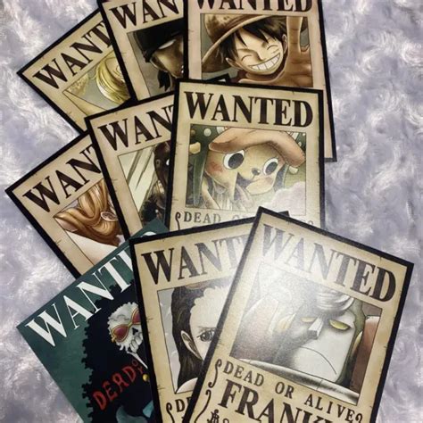 One Piece Wanted Poster Luffy Zoro Sanji Usopp Chopper Nami Franky Robin Brook Picclick