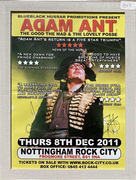Lot 389 Adam Ant Signed Poster