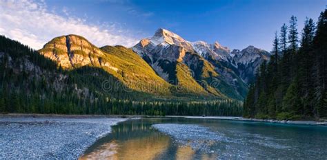 Mountain River In The Canadian Rocky Mountains British Columbia Stock