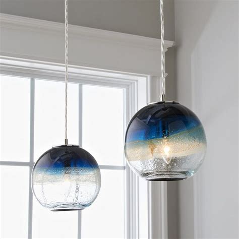 Sea And Sand Globe Art Glass Pendant Glass Shade Pendant Light Glass