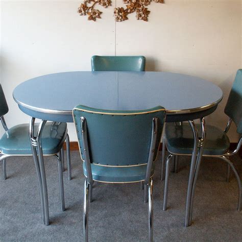 Vintage Blue Formica Table With Chairs Retro Kitchen Tables Vintage