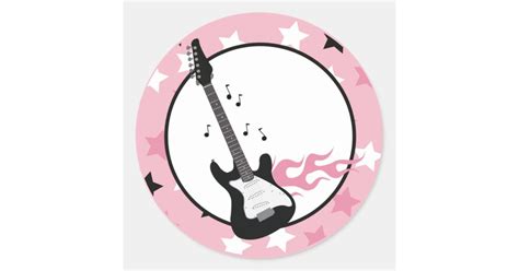 Pink Rock Star Guitar Envelope Seals