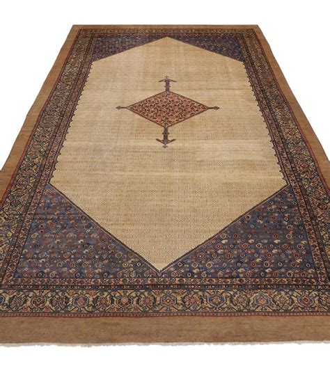 Take your rug outside, hold it firmly. Antique Persian Malayer Camel Hair Rug with Modern Design ...