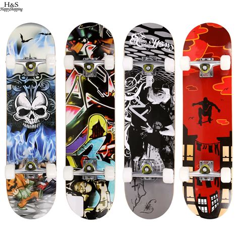 2017 Hot Pro Print Wood Board Pu Wheels Complete Deck Skateboard Wheels