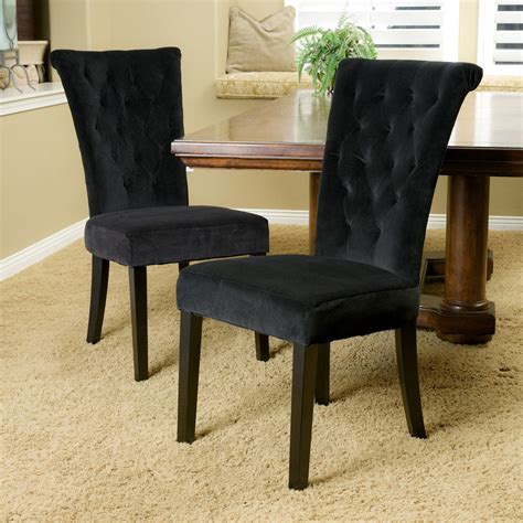 Black Velvet Dining Chairs Set Of 2 Nh675832 Noble House Furniture