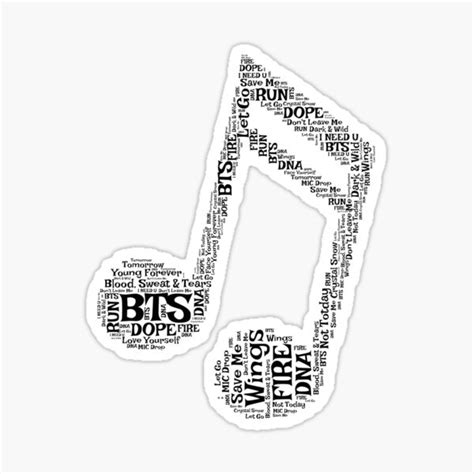 Bts Sticker Bts Songs Sticker For Sale By Cparenti92 Redbubble
