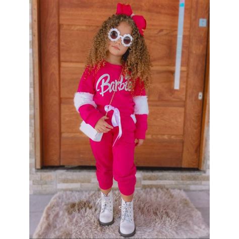 Conjunto Moleton Inverno Barbie Menina Blogueirinha Tendencia Shopee