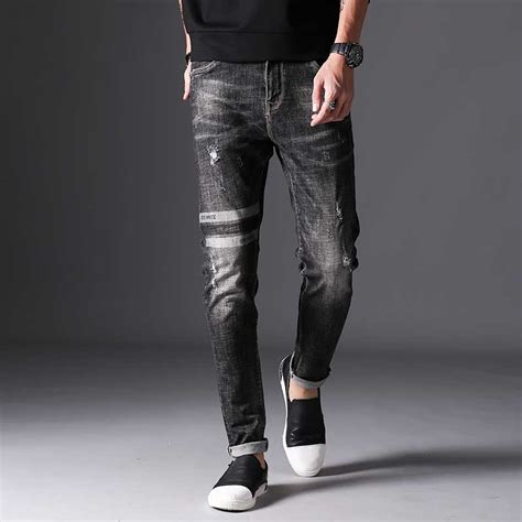 Finding the right accessories for an outfit can be challenging; Men's Dark Grey Jeans Patchwork with Holes High Quality ...