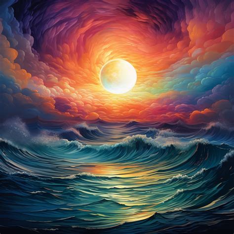 Fantasy Sunset Ocean Wave Free Stock Photo Public Domain Pictures