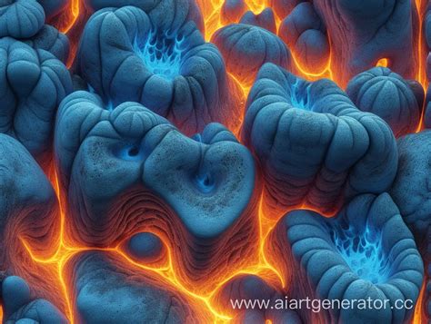 Vibrant 3d Blue Lava Flame Texture Ai Art Generator
