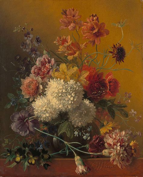 Georgius Jacobus Johannes Van Os Still Life With Flowers