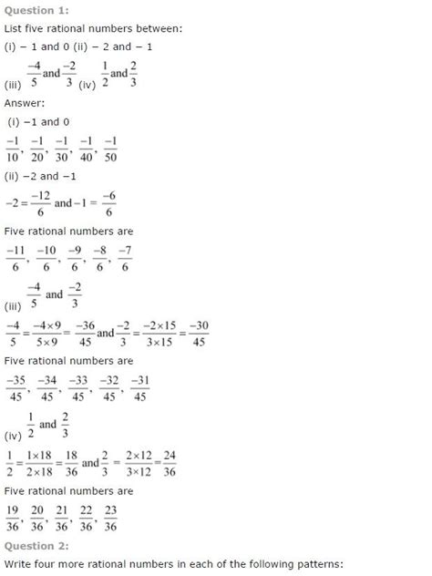 Ncert Solution For Class 7 Maths Rational Numbers Exercise 91