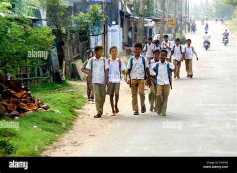 Indian Village Boys Going To Schoolindiaasiasouth India Stock Photo