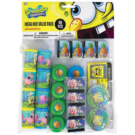 Spongebob Squarepants Favor Pack 48 Pieces Us Novelty