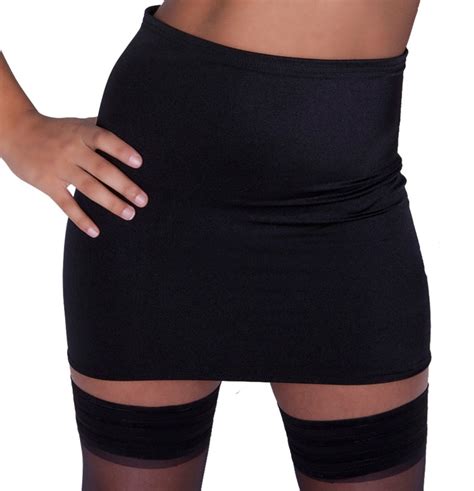 Black Spandex Stretch Mini Skirt Bodycon Womens XS1 Etsy