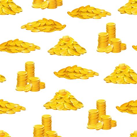 Premium Vector Cartoon Golden Coins Stacks Seamless Pattern