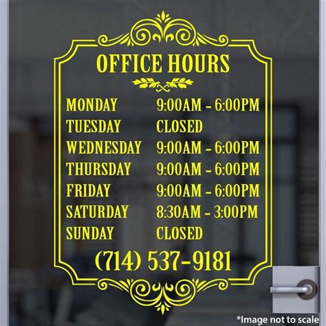 Business Hours Sign Template Inspirational Custom Yellow Business Hour