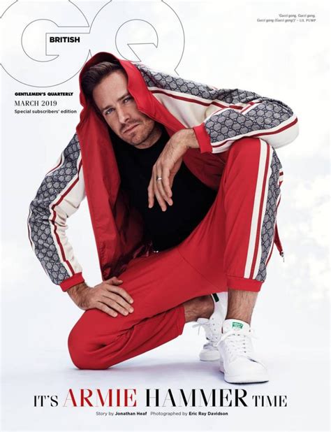 Actor Armie Hammer For British Gq March 2019 Fashionably Male