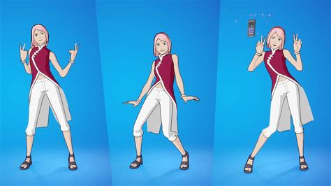 Sakura Uchiha Skin Showcase With Emotes And Dances Fortnite Battle