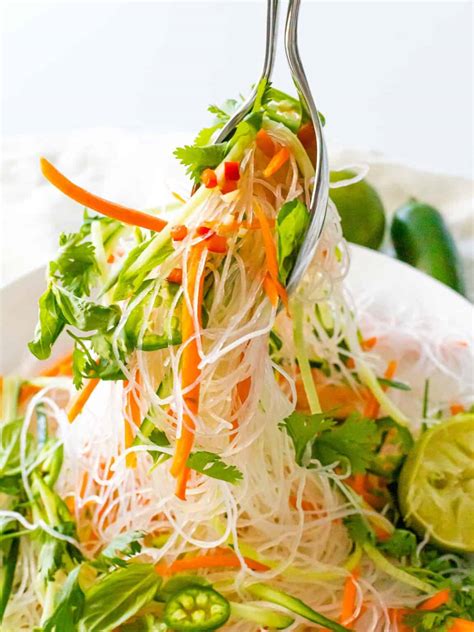 Quick And Easy Vietnamese Noodle Salad With Tangy Dressing Drive Me Hungry