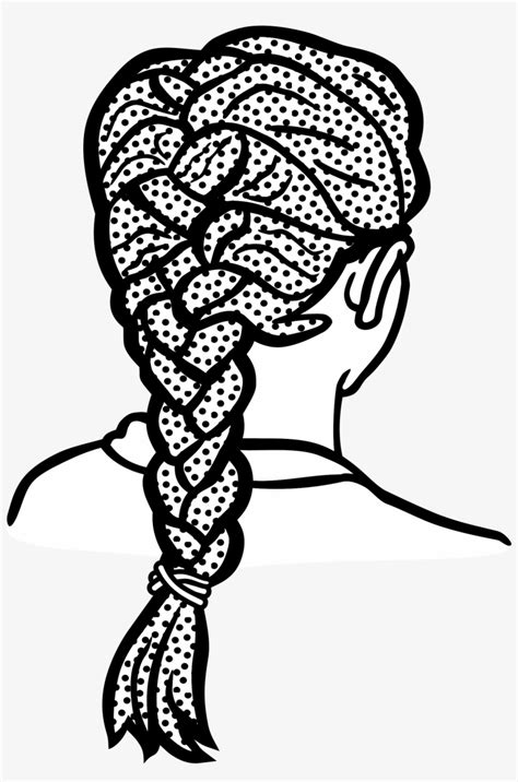 Plat Drawing French Braid Pigtail Braid Clipart Black And White PNG