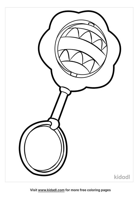 Free Baby Rattle Coloring Page Coloring Page Printables Kidadl