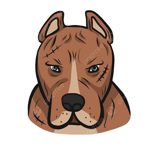 American Pit Bull Perro Cara Dibujos Animados Vector Ilustración Peligro Terrier Raza Vector Png