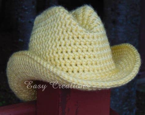 Crochet Pattern Double Strand Cowboy Cowgirl Hat Cap Etsy In 2020