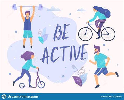 Be Active Vector Illustration. Healthy Active Lifestyle Stock ...