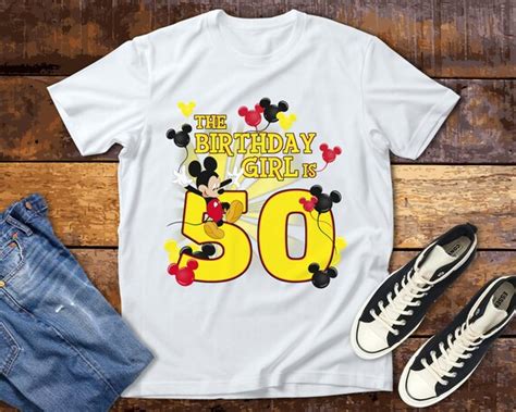 Mickey 50th Birthday Girl Disney T Shirt For Men Women Kids Etsy