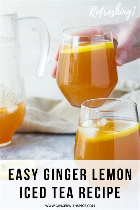 Ginger Lemon Iced Tea Recipe In 2020 Healthy Refreshing Drinks Iced Tea Recipes Recipe For Mom