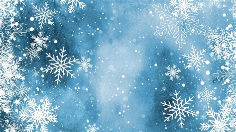 Wonderful Blue Background Full With Snowflakes Winter Time