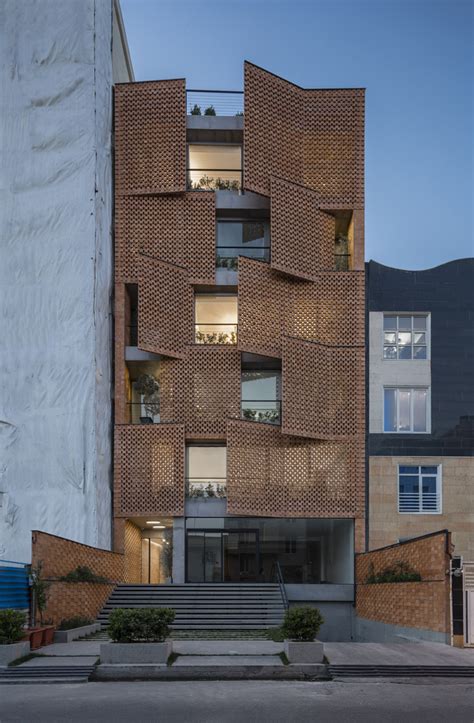 This 8 Storey Tehran Apartment Block Features Amazing Brick Façade Go Smart Bricks