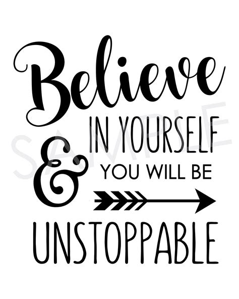Believe In Yourself And You Will Be Unstoppable Inspirational Etsy Believe In Yourself