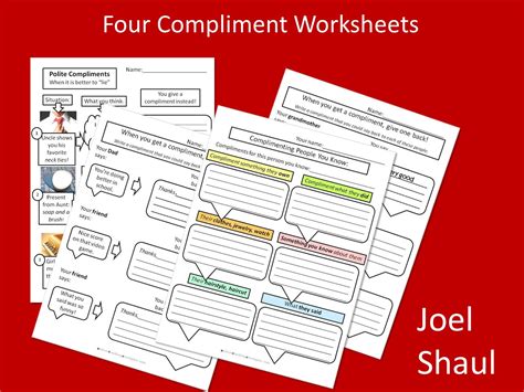 Helping Kids With Aspergers To Give Compliments Worksheets For Social
