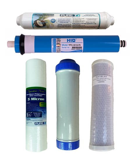 Water Filter Set With Ro Membrane 75 Gpd Membrane For 5 Stage System