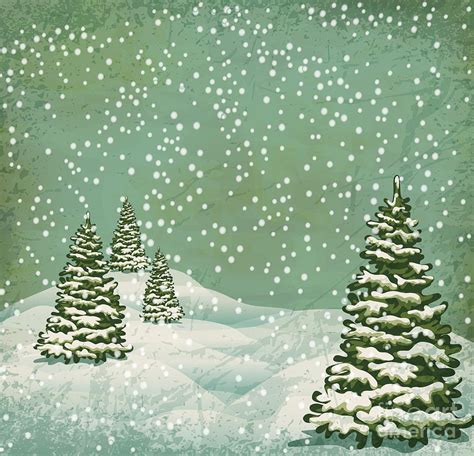 Vintage Postcard With Christmas Trees Photograph By Alkestida Fine