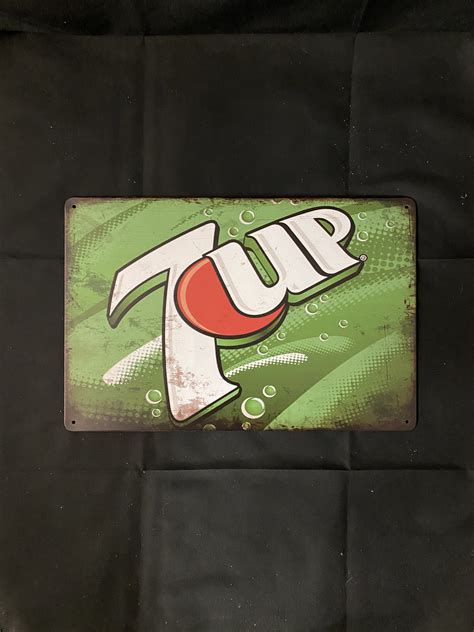 7up Vintage Antique Collectible Tin Sign Metal Wall Decor Etsy