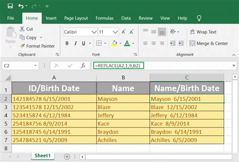 How To Use The Excel Replace Function