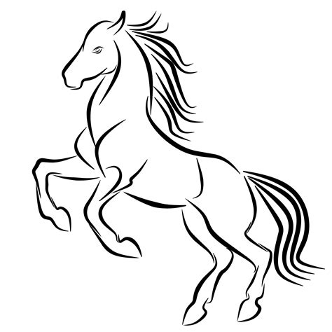If you have never drawn a horse before i suggest drawing part one first: Mustang Horse Drawing | Free download on ClipArtMag