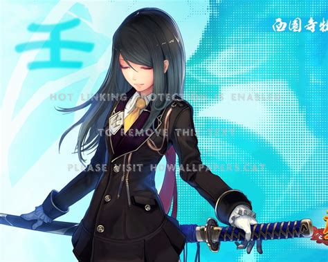 Calm Long Hair Cool Sword Anime Girl Afzf