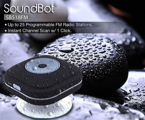 Soundbot Sb518fm Fm Radio Water Resistant Bluetooth Wireless Shower