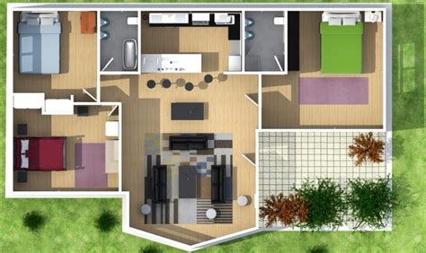 Plano De Casa De 3 Dormitorios 2 Baños Y En 3d