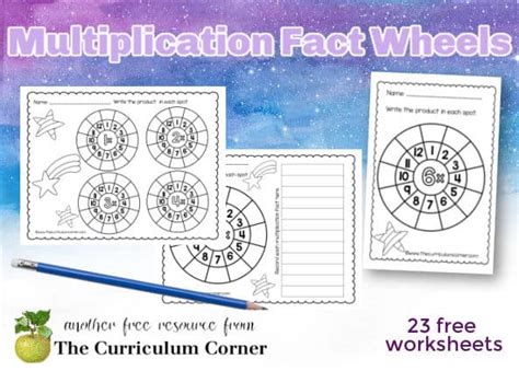 Multiplication Math Fact Wheels The Curriculum Corner 123