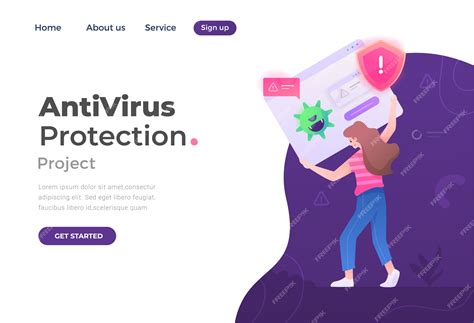 Premium Vector Antivirus Protection Landing Page
