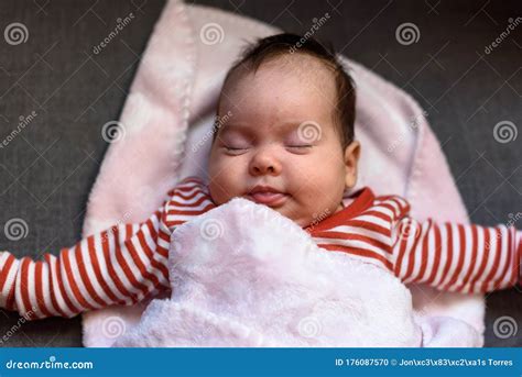 Little Baby Asleep In A Crib Stock Photo Image Of Expressions Child