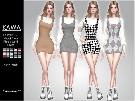 Kawa 2 Piece Mini Dress By Helsoseira From Tsr • Sims 4 Downloads