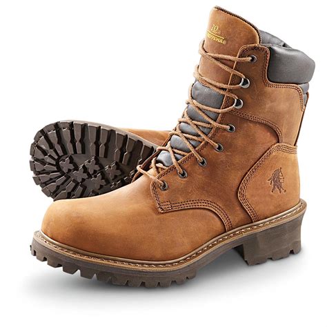 Mens Chippewa® Iq® 8 Logging Boots Bark 282425 Work Boots At