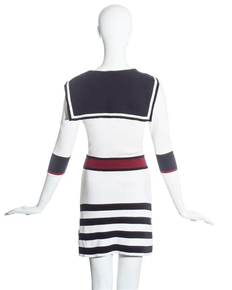 Vivienne Westwood Nautical Knitted Skirt Suit With Sailors Collar Ss